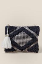 Francesca's Melanie Fabric Handloom Pouch In Black - Black