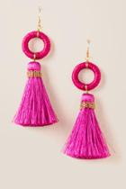 Francesca's Rella Circle Tassel Earring - Neon Pink