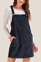 Francesca's Hilda Corduroy Skirtall - Black