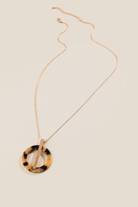Francesca's Clarice Circle And Bar Pendant Necklace - Gold