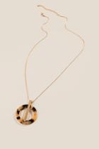 Francesca's Clarice Circle And Bar Pendant Necklace - Gold