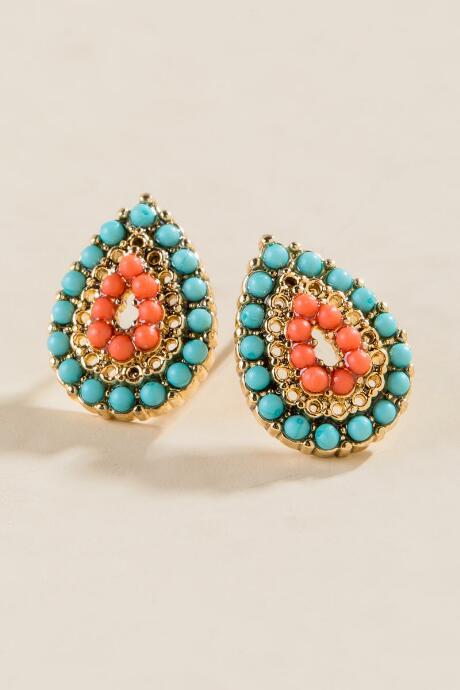 Francesca's Essie Teardrop Stud Earrings - Multi