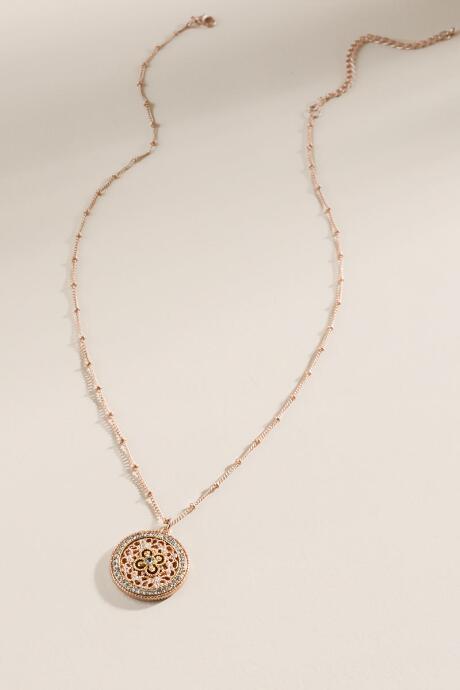 Francesca's Farah Filigree Pendant In Rose Gold - Rose/gold