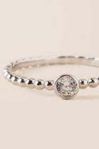 Francesca's Isla Delicate Crystal Ring - Silver
