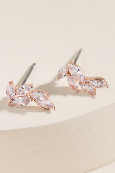 Francesca's Willow Cz Stud Earrings - Crystal