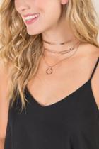 Francesca's Parker Layered Chain Choker In Rose Gold - Rose/gold