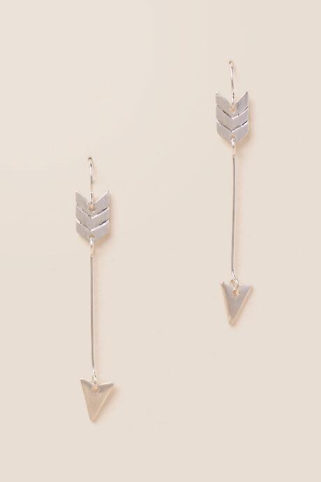 Francesca's Ivana Arrow Drop Earring In Silver - Silver