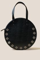 Francesca's Sally Floral Embroidered Tote - Black