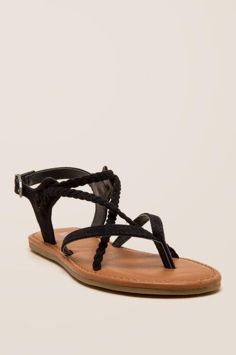 Mia Winnie Braided Gladiator Sandal - Black