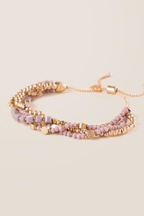 Francesca's Prima Beaded Bracelet - Purple