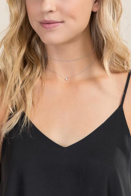 Francesca's Cordelia Cz Drop Layered Choker - Silver