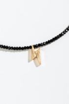 Francesca's Reagan Lightning Bolt Pendant Necklace - Black