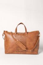 Francesca's Lilliana Perforated Weekender - Cognac