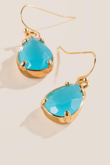 Francesca's Farah Turquoise Teardrop Earrings - Turquoise