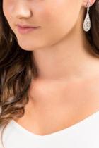 Francesca's Avery Pave Filigree Teardrop Earrings - Silver