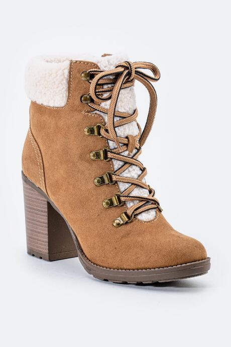 Francesca's Elena Sherling Back Heeled Hiker Boot - Tan