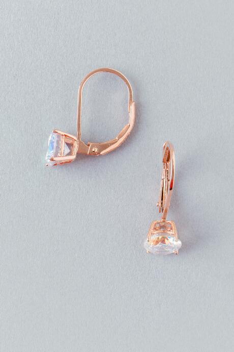 Francescas Daelyn Crystal Drop Earrings - Rose/gold