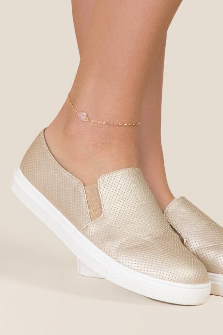 Francesca's Ines Rose Quartz Delicate Anklet - Pale Pink