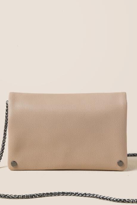 Francesca's Bristol Classic Crossbody Clutch - Tan