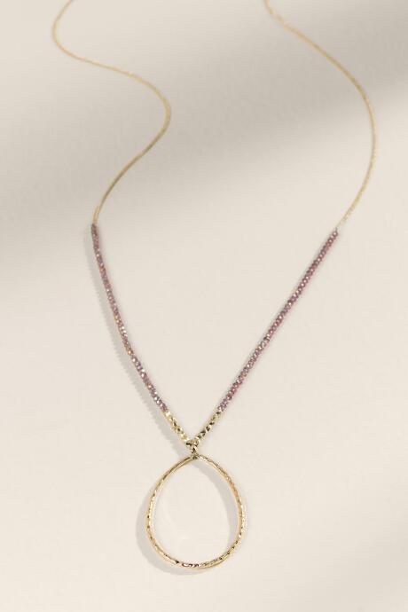 Francesca's London Delicate Long Pendant - Purple