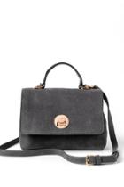 Francesca's Sheila Suede Satchel Purse - Gray