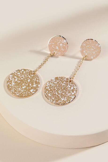 Francesca's Hannah Painted Metal Drop Earrings - White