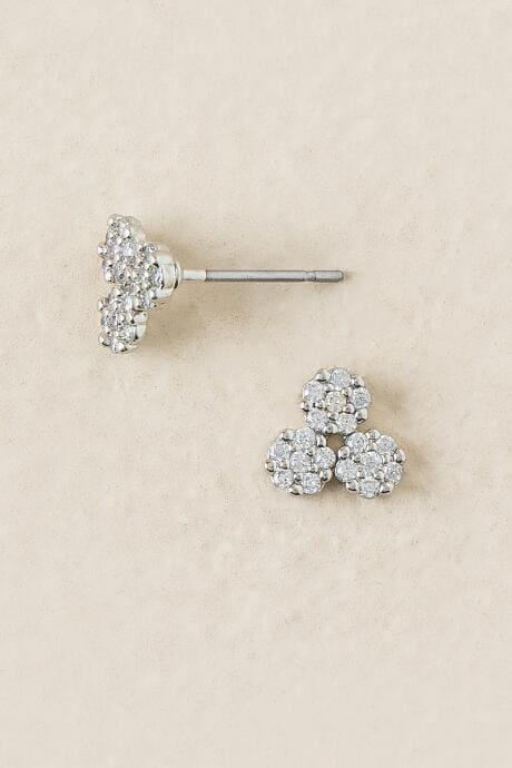 Francesca's Nylah Triple Cluster Stud Earring - Crystal