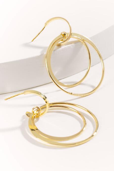Francesca's Mallie Double Hoop Earring - Gold