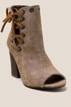 Francesca Inchess Ottawan Peep Toe Lace Up Shootie - Taupe