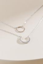 Francesca's Annika Open Circle Pendant Layered Necklace - Silver