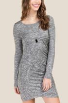 Alya Aster Ruched Bodycon Knit Dress - Heather Gray