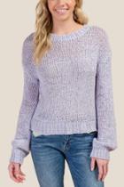 Francesca's Anne Balloon Sleeve Pullover Sweater - Lavender