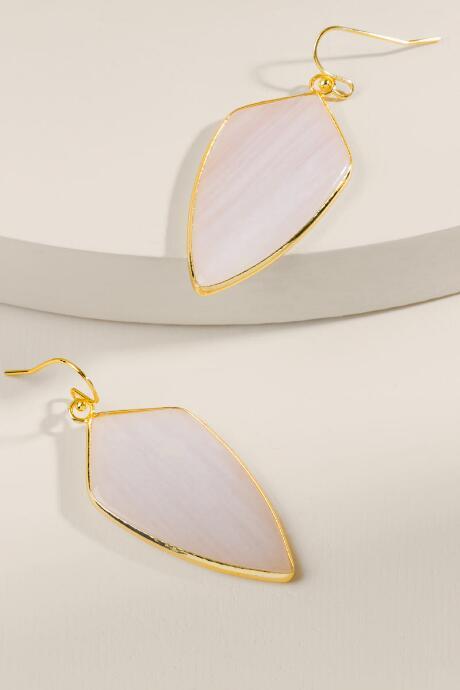 Francesca's Miranda Rose Quartz Drop Earrings - Pale Pink