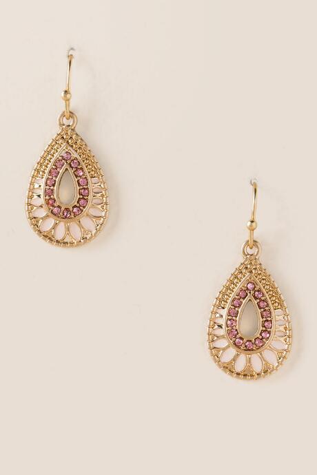 Francesca's Sonja Teardrop Earring - Pale Pink