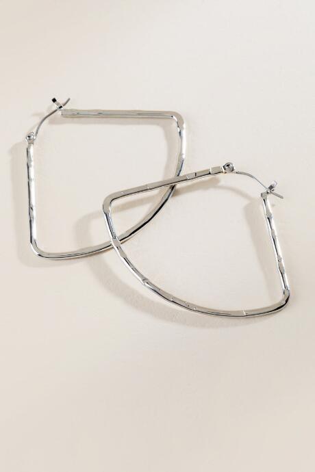 Francesca's Jasmine Triangle Hoop Earrings - Silver