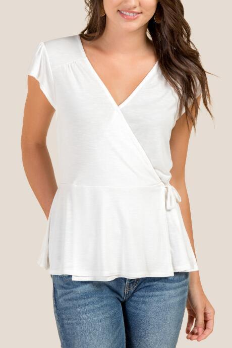 Francesca Inchess Courtney Tie Waist Wrap Top - White