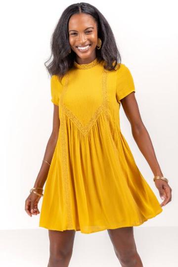 Francesca's Delane Shift Dress - Marigold