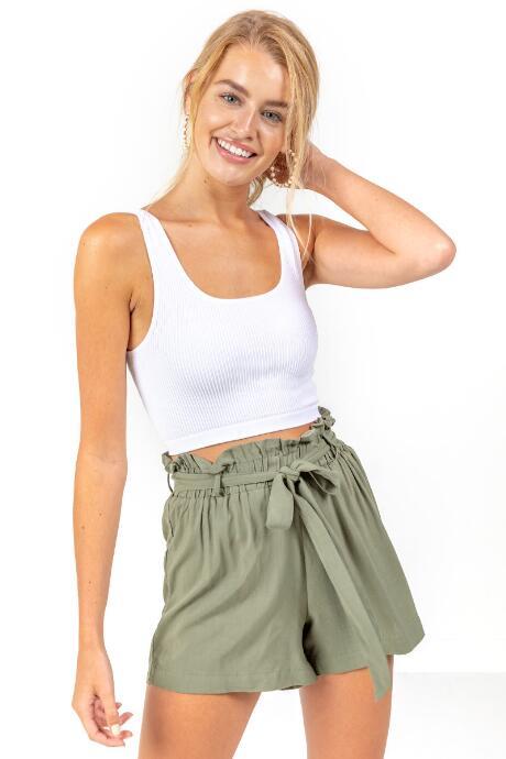 Francesca's Ryeline Cropped Rib Tank Top - White