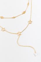 Francesca's Reva Cz Star Layered Y Necklace - Gold