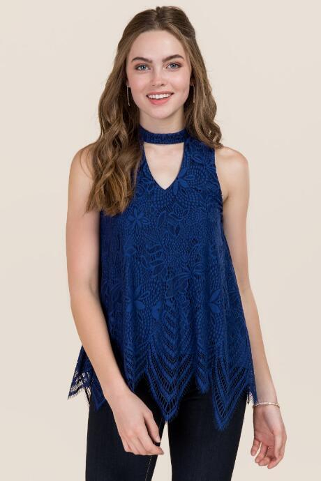Miami Karma Gigi Lace Tank - Navy