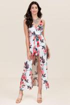 Francesca's Leola Floral Maxi Romper - White