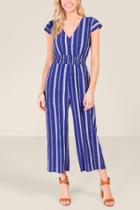 Francesca's Nina Gaucho Jumpsuit - Navy