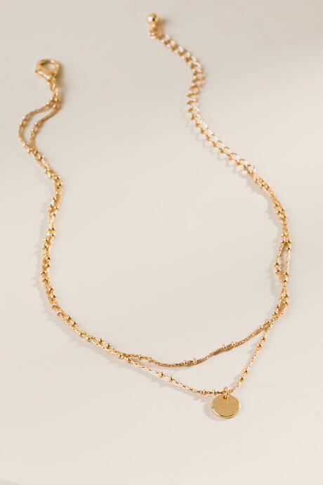 Francesca's Melanie Mini Coin Drop Pendant Necklace In Gold - Gold