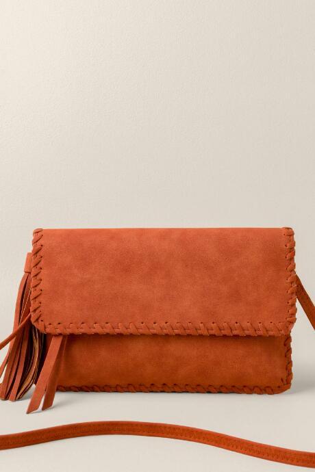 Francesca's Becca Whipstitch Clutch In Rust - Rust