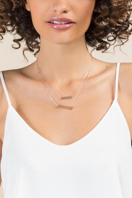Francesca Inchess Briar Layered Bar Necklace In Rose Gold - Rose/gold