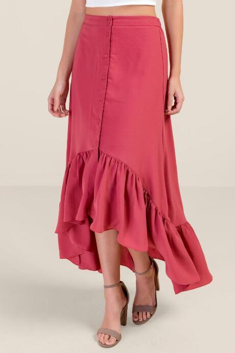 Francesca's Lillian Ruffle Hem Maxi Skirt - Cinnamon