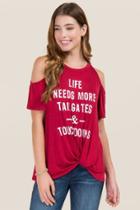 Sweet Claire Life Needs More Tailgates & Touchdowns Graphic Tee - Red