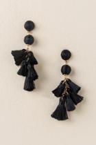 Francesca's Lara Mini Tassel Earrings - Black