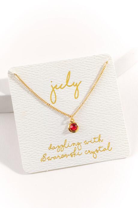 Francesca's July Swarovski Pendant Necklace - Red