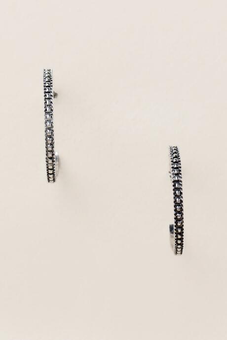 Francesca's Elsie Antique Hoop Earring - Silver
